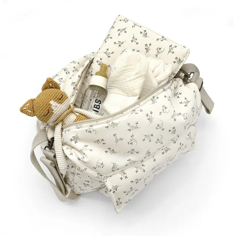 Babyshower.Sac à langer Camila Olive Bloom Canvas 2.webp