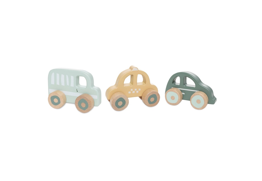 Trio de voitures en bois - Jollein ★