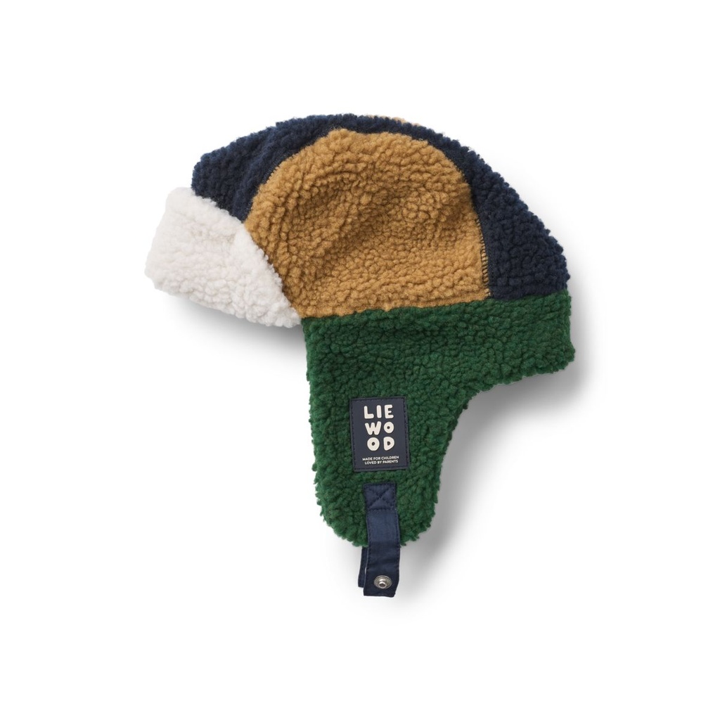 Bonnet en polaire Bravo Classic navy multi mix - Liewood ★