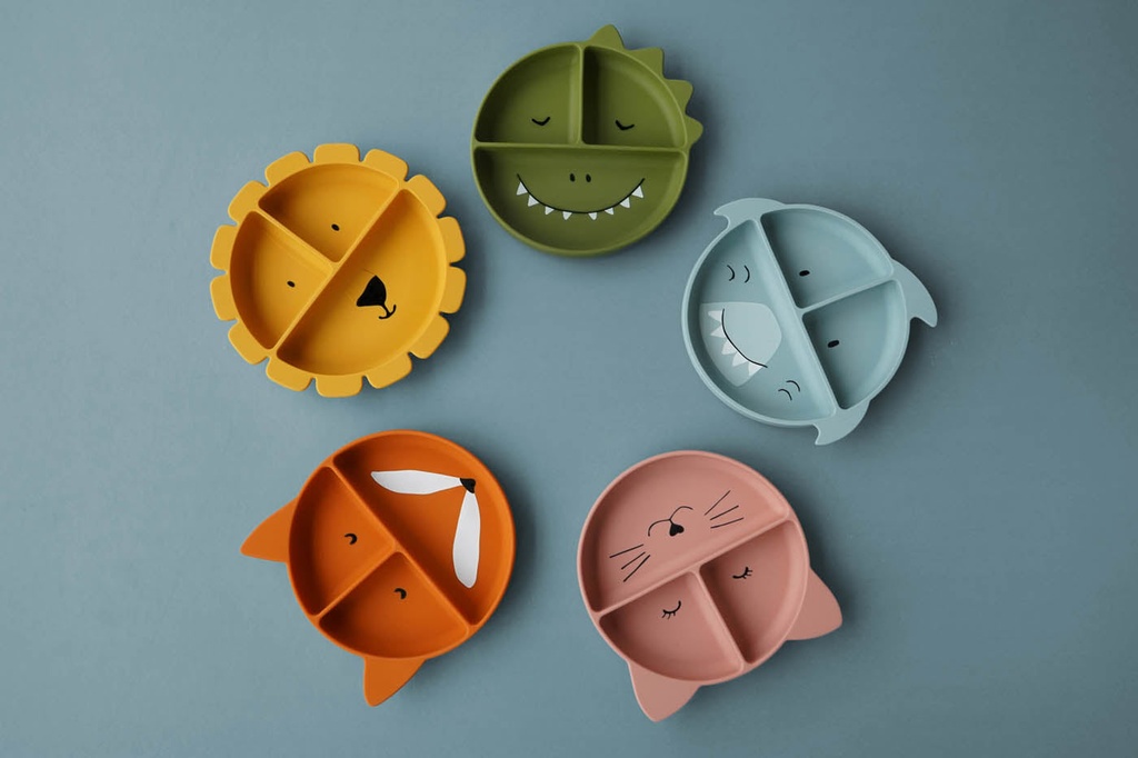 Assiette à compartiments et ventouse en silicone Mr Fox - Trixie ★