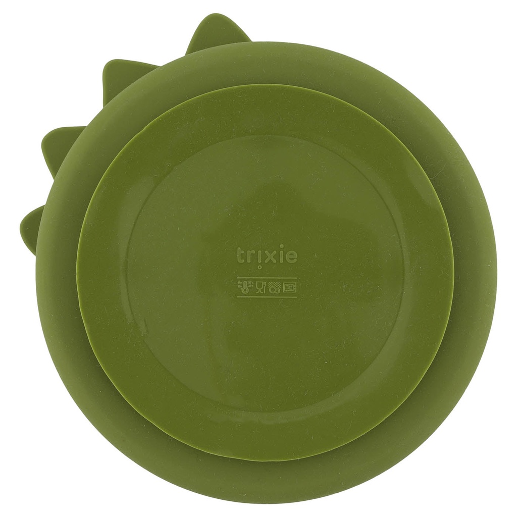 Assiette à compartiments et ventouse en silicone M. Dino - Trixie ★
