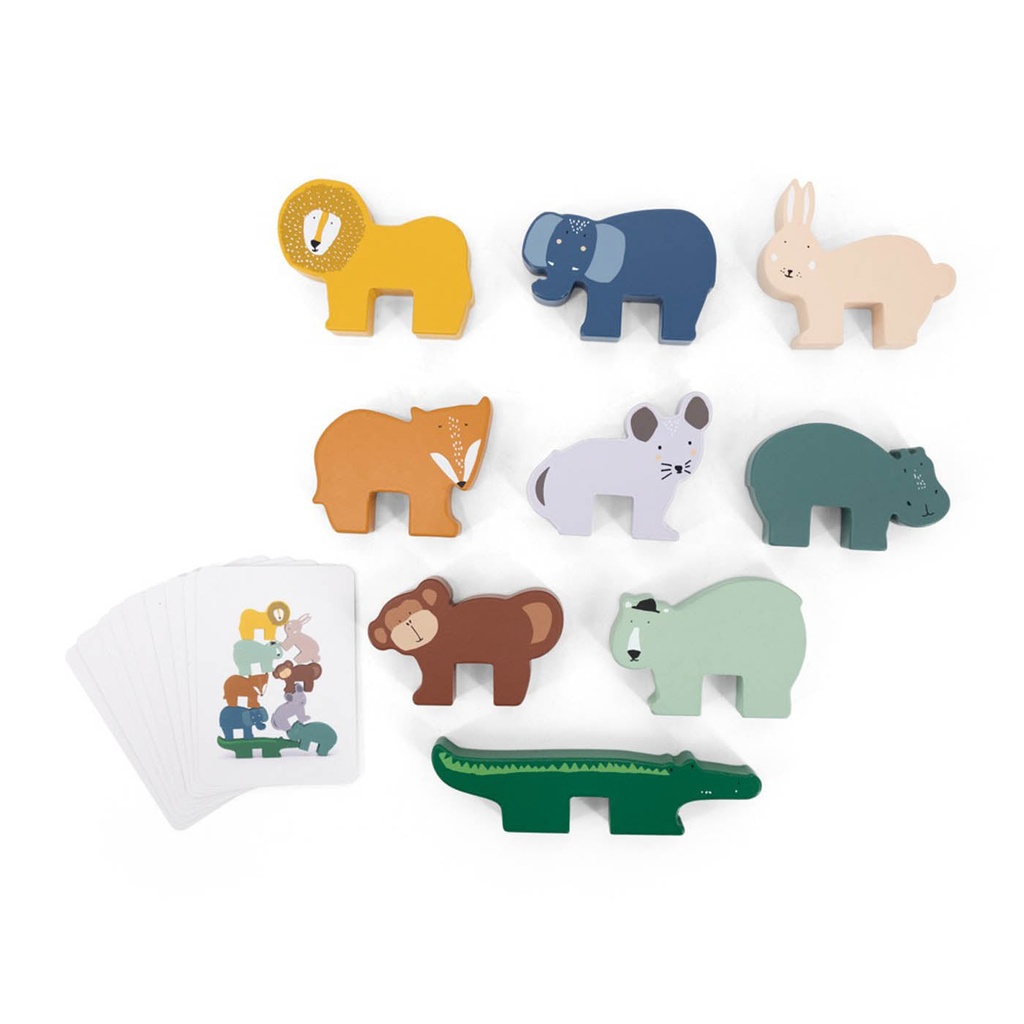 Jeu d'empilage d'animaux en bois - Trixie ★