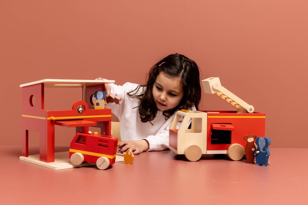 Camion de pompiers en bois - TRIXIE ★