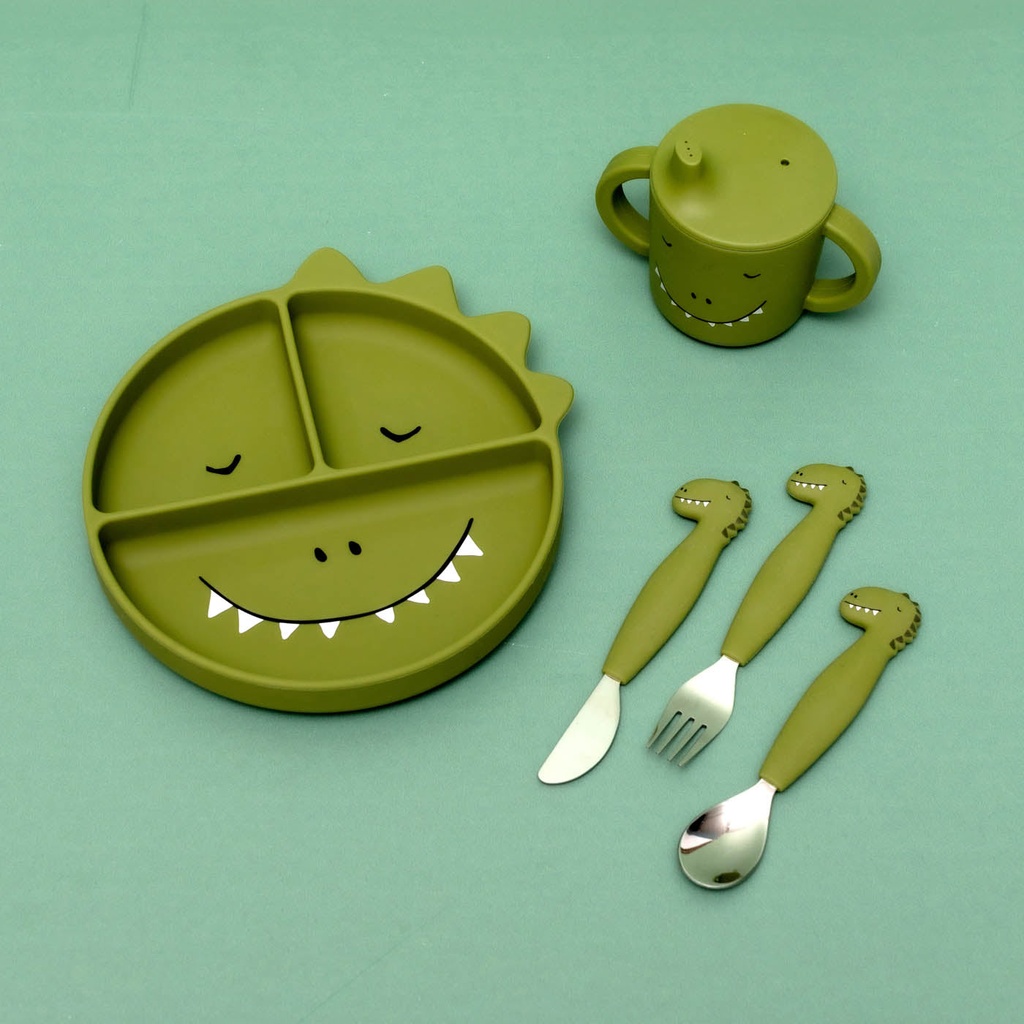 Tasse d'apprentissage en silicone bec verseur Mr Dino - Trixie ★