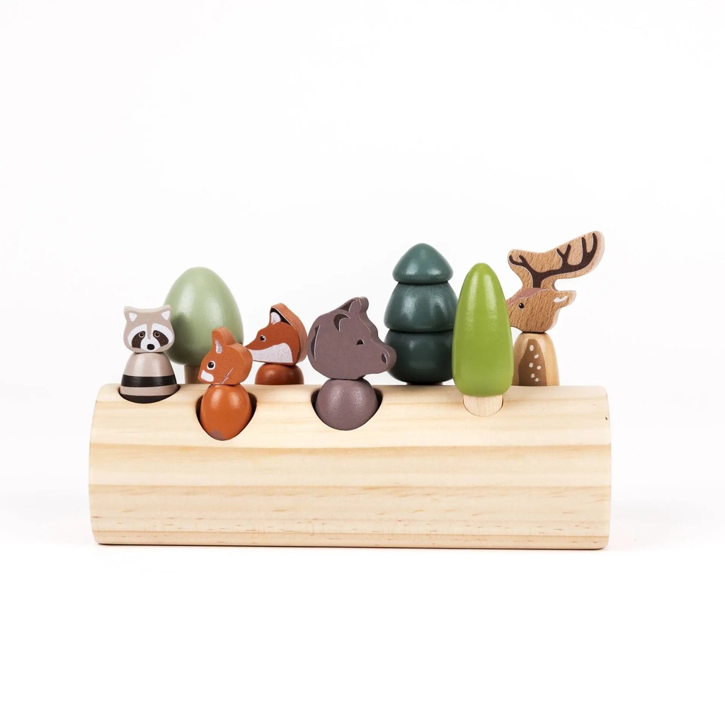 Jeu en bois Animaux de la Forêt sur une bûche - Egmont Toys ★