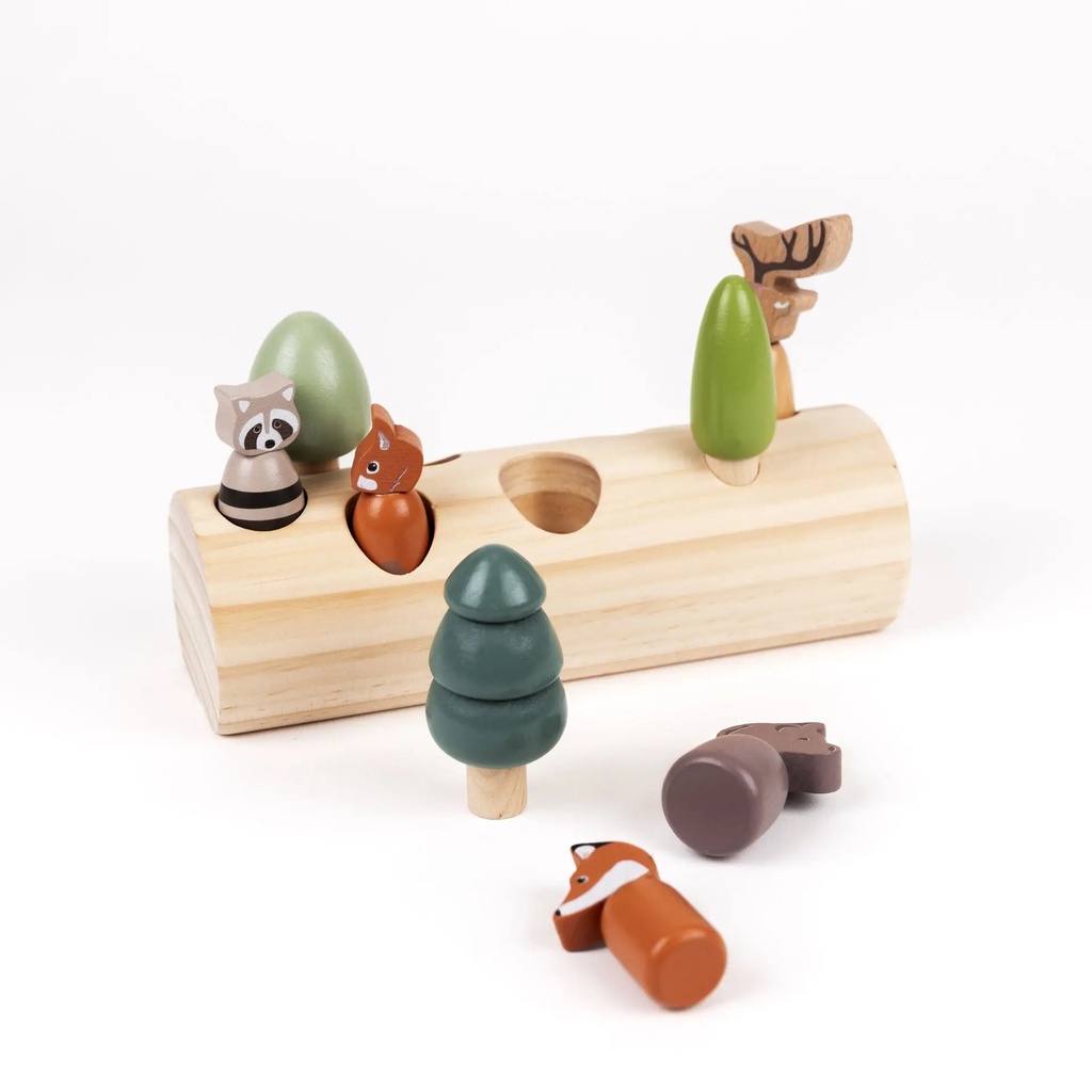Jeu en bois Animaux de la Forêt sur une bûche - Egmont Toys ★