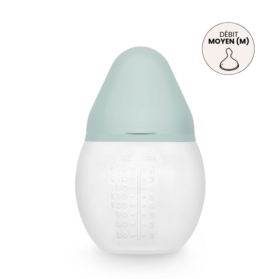 Biberon Anti-colique En Silicone BibRond 240ml Ivy Green - Elhée ★