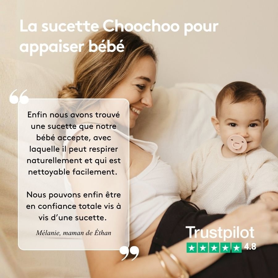 Tétine physiologique Choochoo 0-6 mois Blue Grey- Elhée ★