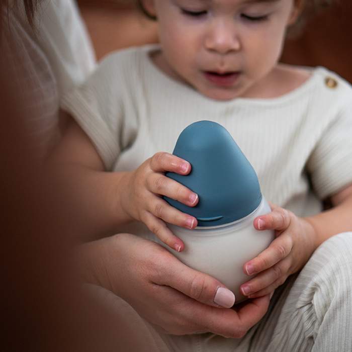 Biberon Anti-colique En Silicone BibRond 240ml Blue Grey - Elhée ★
