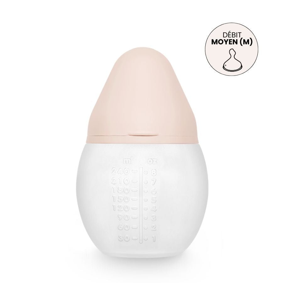 Biberon Anti-colique En Silicone BibRond 240ml Nude - Elhée ★