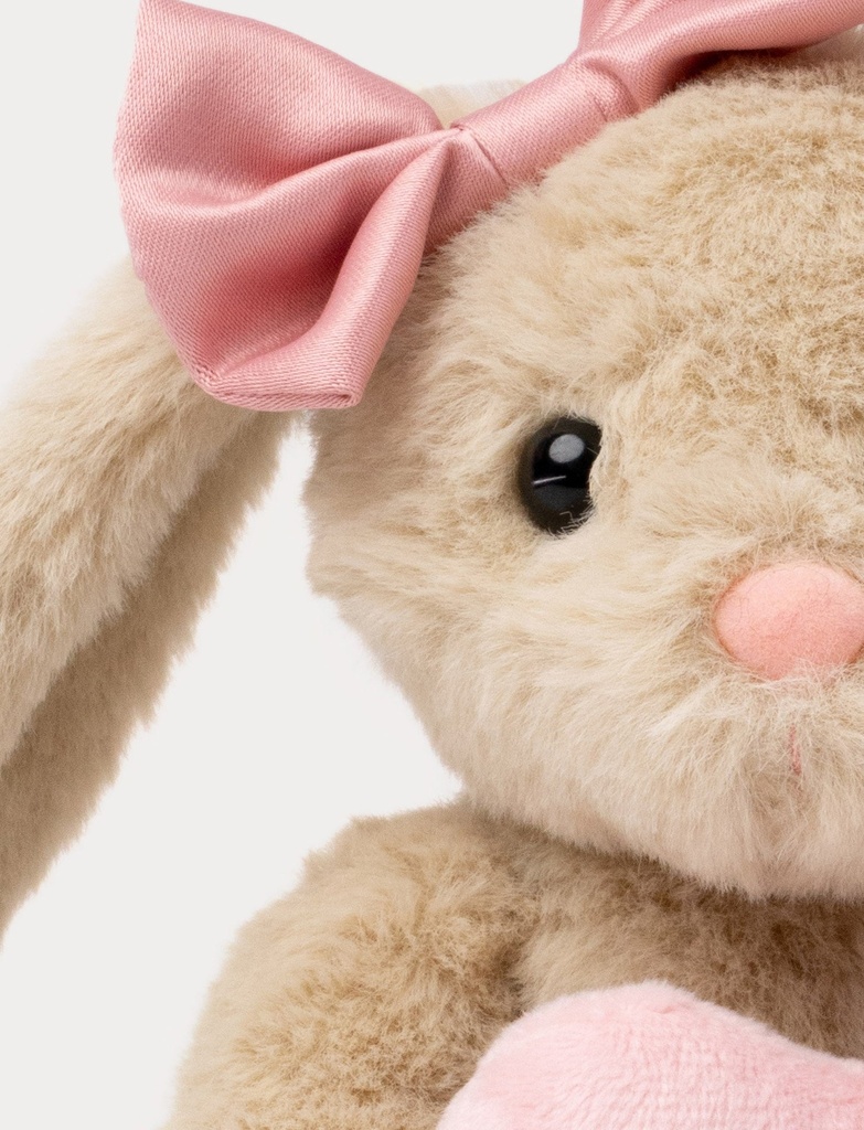 Lapin en peluche Tyra avec Cœur Beige - Teddy Kompaniet ★
