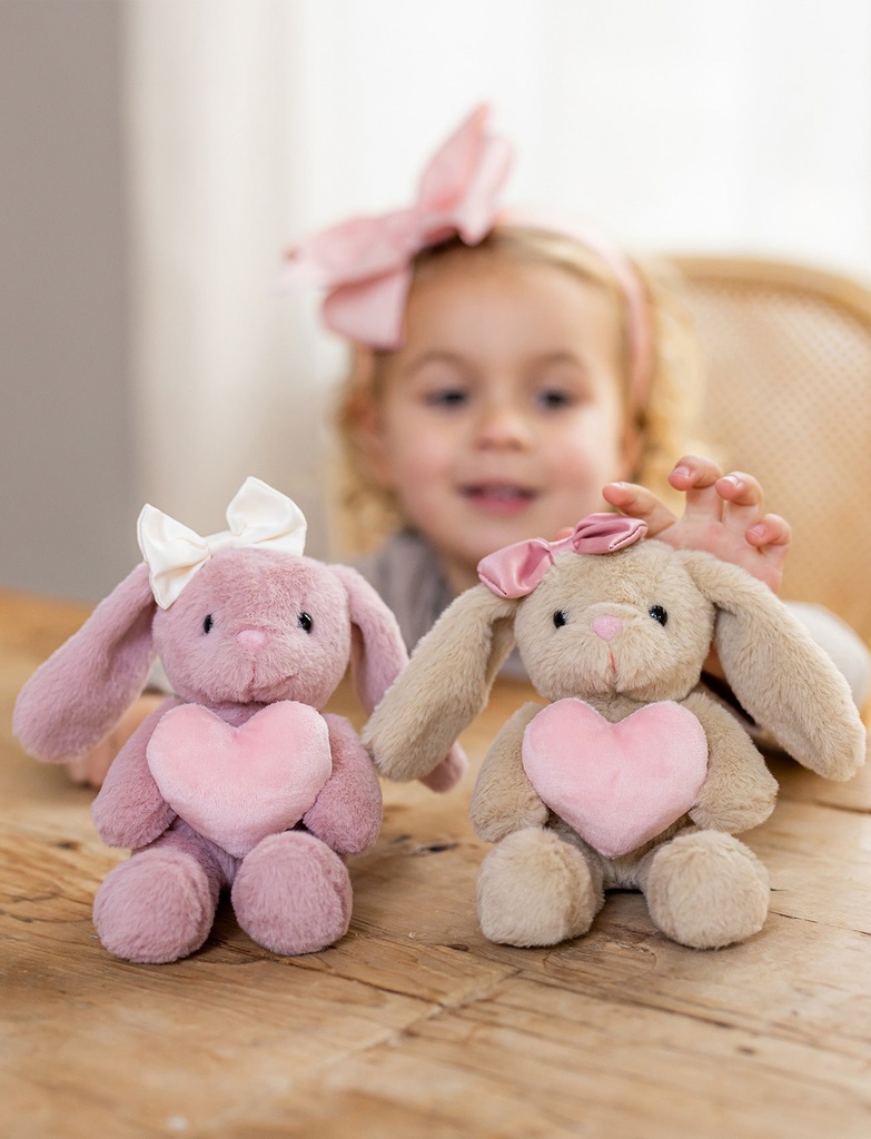 Lapin en peluche Tyra avec Cœur Beige - Teddy Kompaniet ★