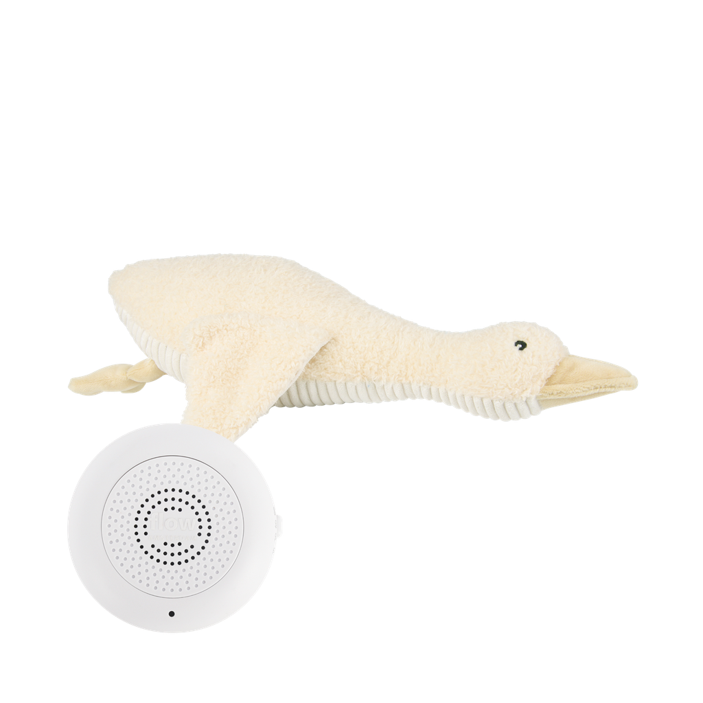 Liva Peluche réconfortante rechargeable avec battements de cœur Oie Beige - Flow Amsterdam ★