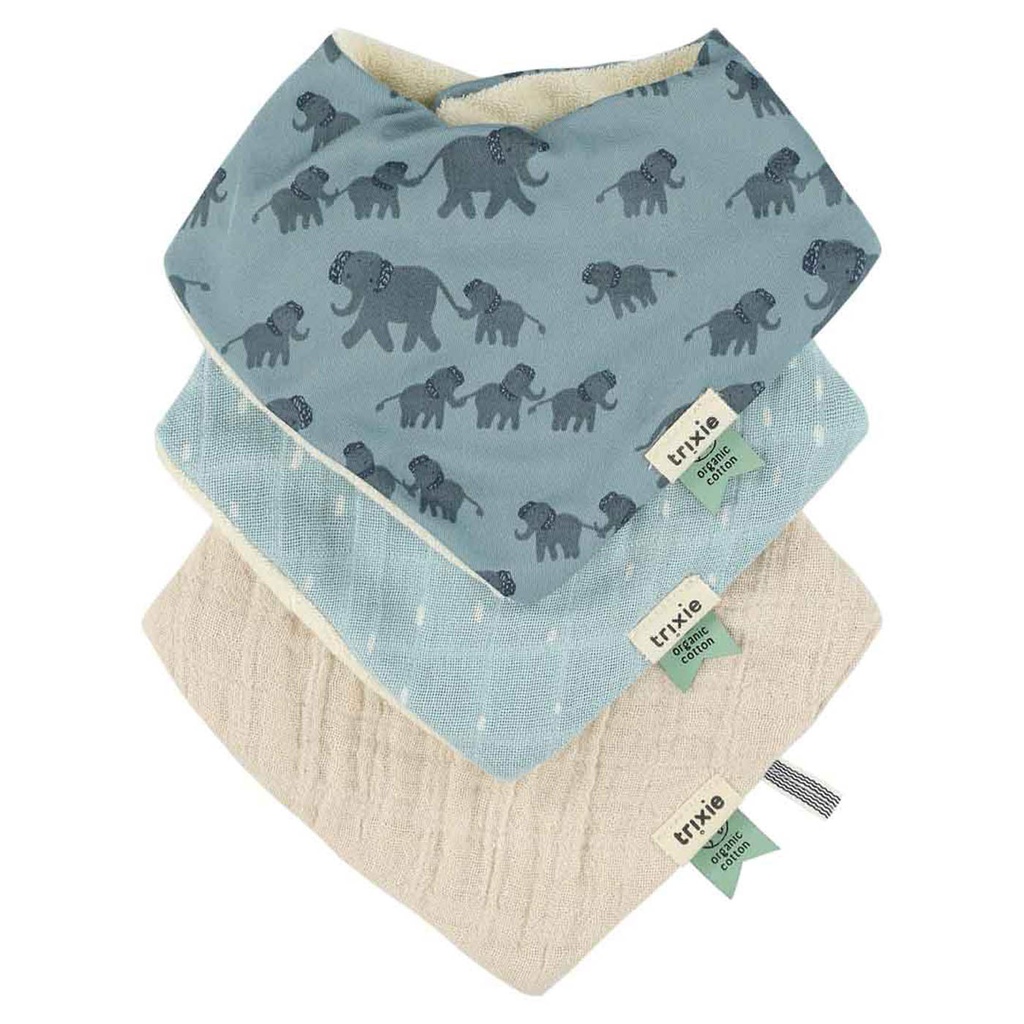 Trio de bavoirs bandana Enchanting Elephant - Trixie ★