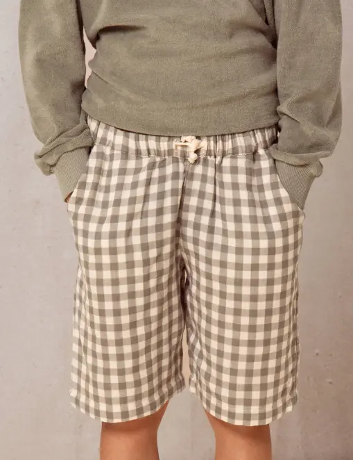 Basile Bermuda Shorts Gingham Verdigris - Studio Bohème (4 years)