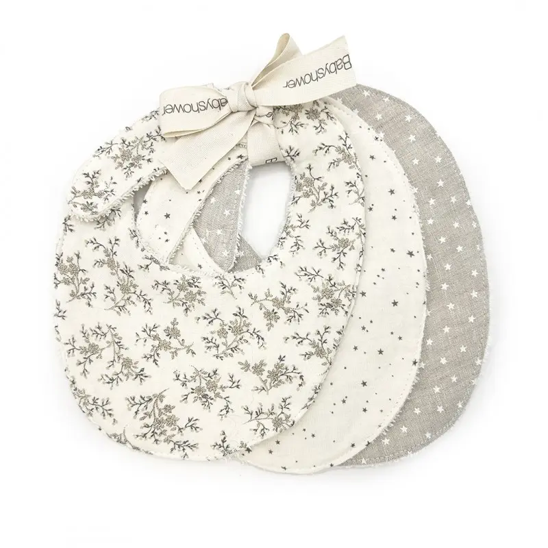 Trio de petits bavoirs Olive Bloom - Liste de naissance de Laura Mertens et de Jawad Tahraoui