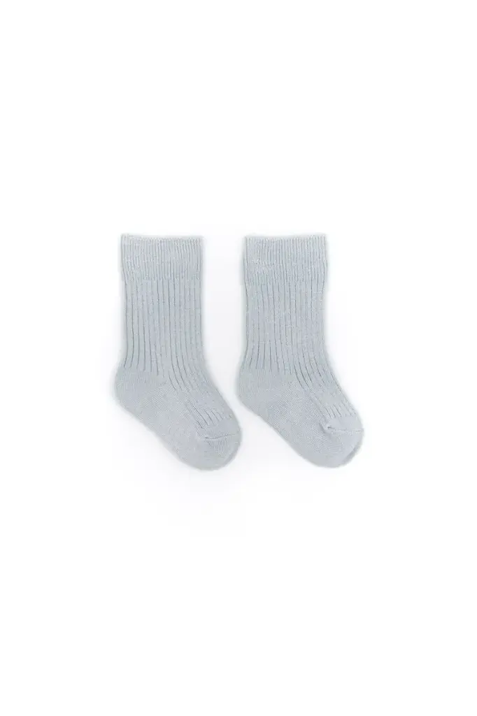 Chaussettes côtelées en bambou bleu ciel  - Bamboom