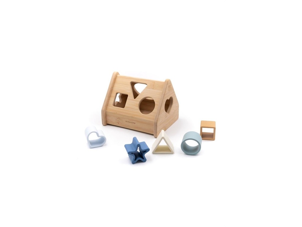 Houten speelhuisje met siliconen vormen Blauw - Bamboom