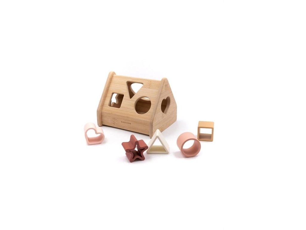 Maison de jeu en bois et formes en silicone Rose - Bamboom