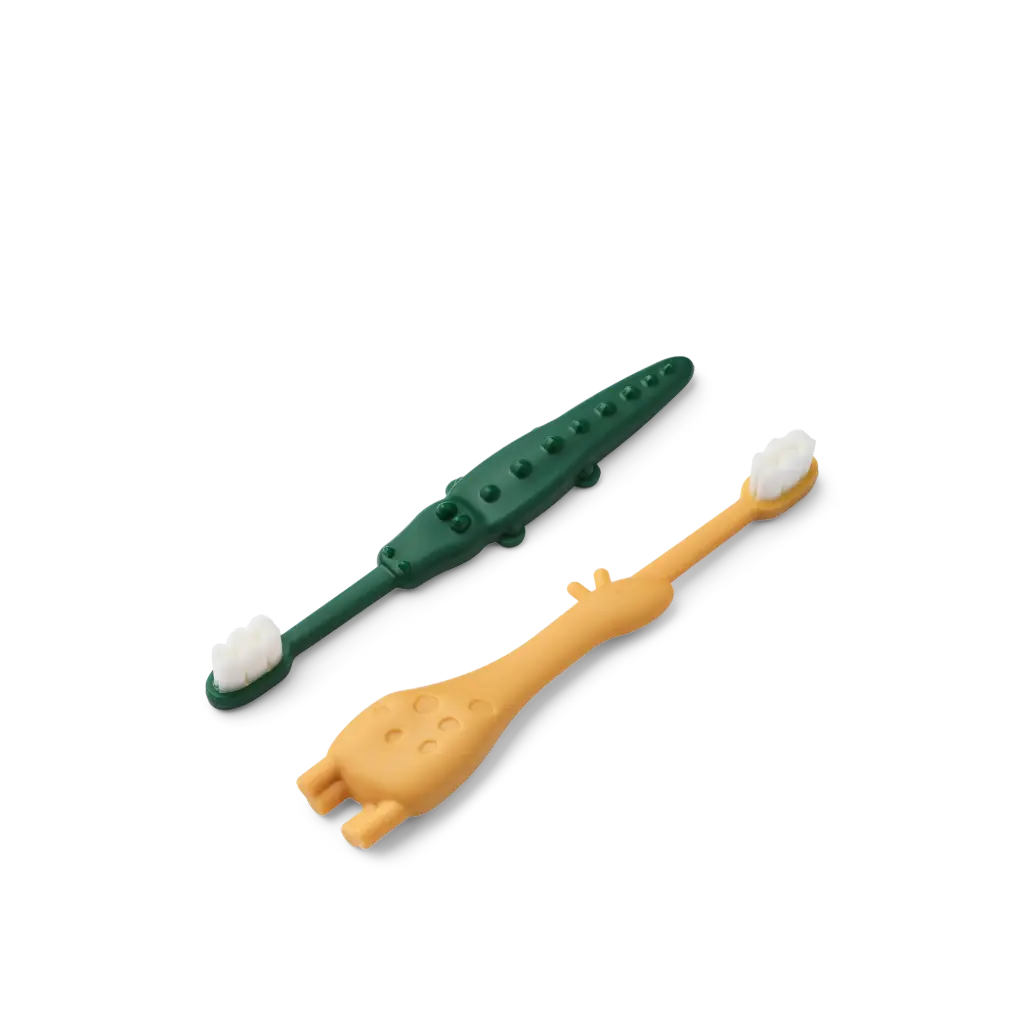 [LW20176-2567-ONE SIZE] Fabio All Together Toddler Toothbrush - Yellow mellow / Garden green