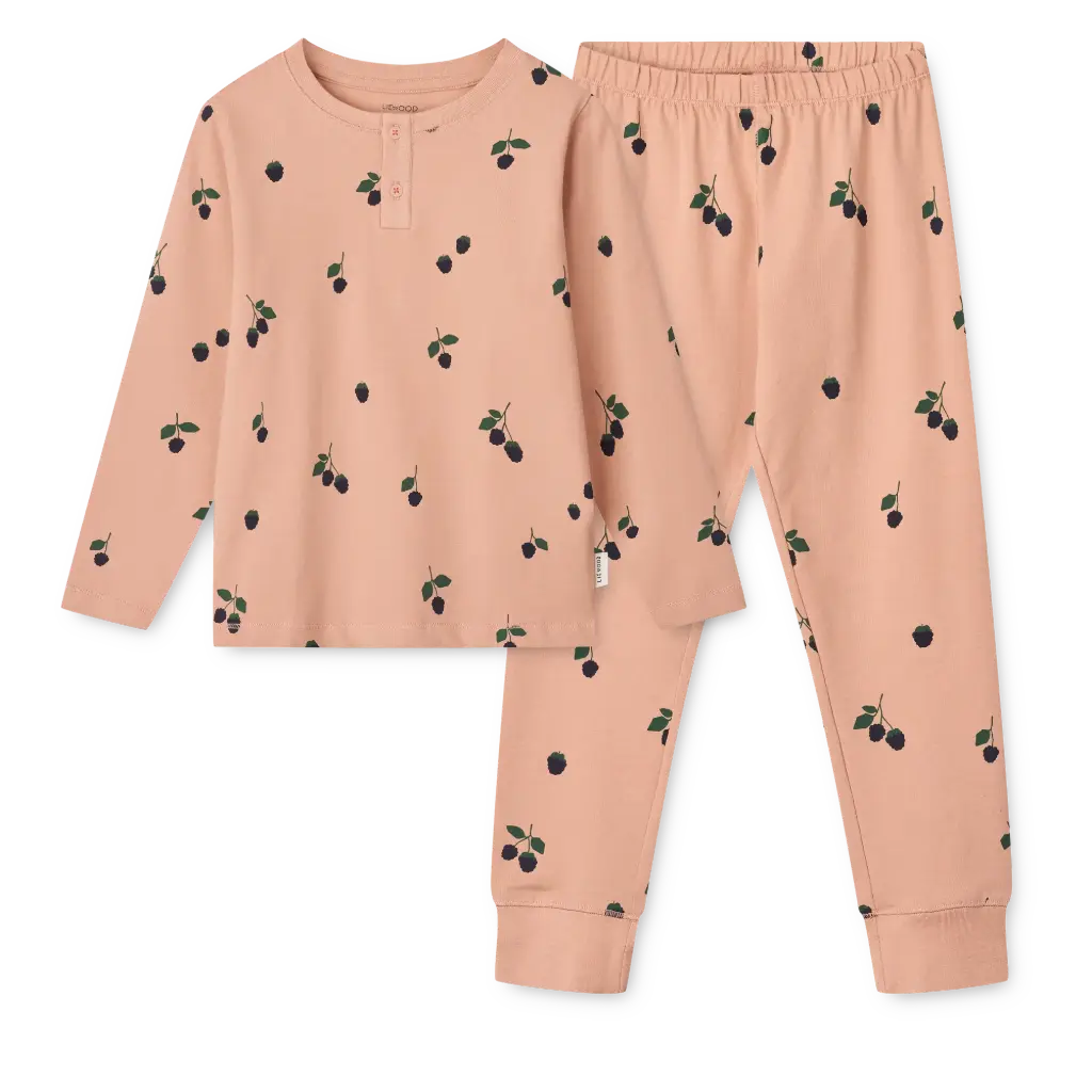[LW20361-2514-134/140] Wilhelm Printed Pyjamas Set - Mini Berry / Pale tuscany (134/140)