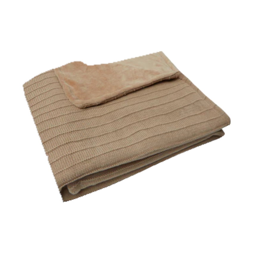 Deken Pure Knit Velvet Biscuit 100x150 cm - Jollein