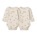 Baby Bodysuits Yanni Mini whale Sandy 2-pack - Liewood