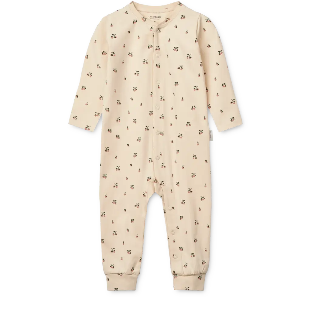 Birk Printed Pyjamas Jumpsuit - Peach mini / Sea shell
