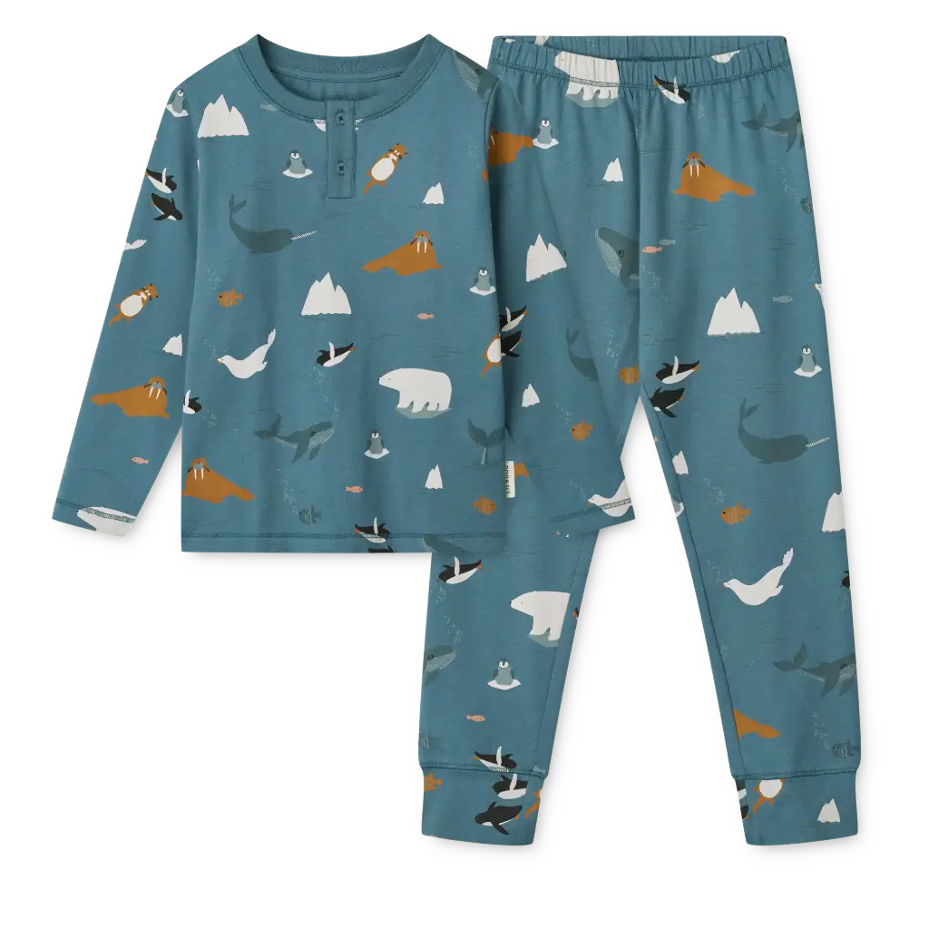 [LW20361-2501-134/140] Wilhelm Printed Pyjamas Set - Arctic Sea /  Ocean view (134/140)