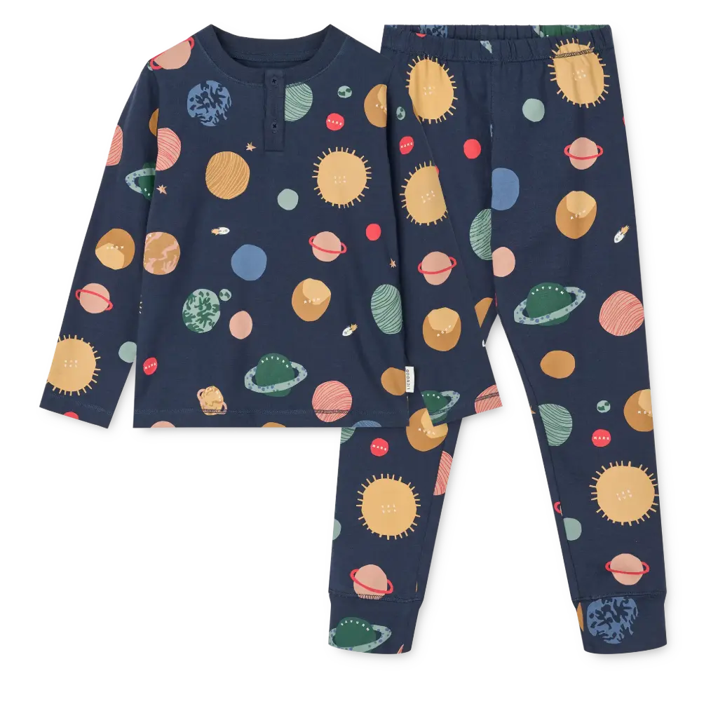 [LW20361-2510-134/140] Wilhelm Printed Pyjamas Set - Universe / Classic navy (134/140)