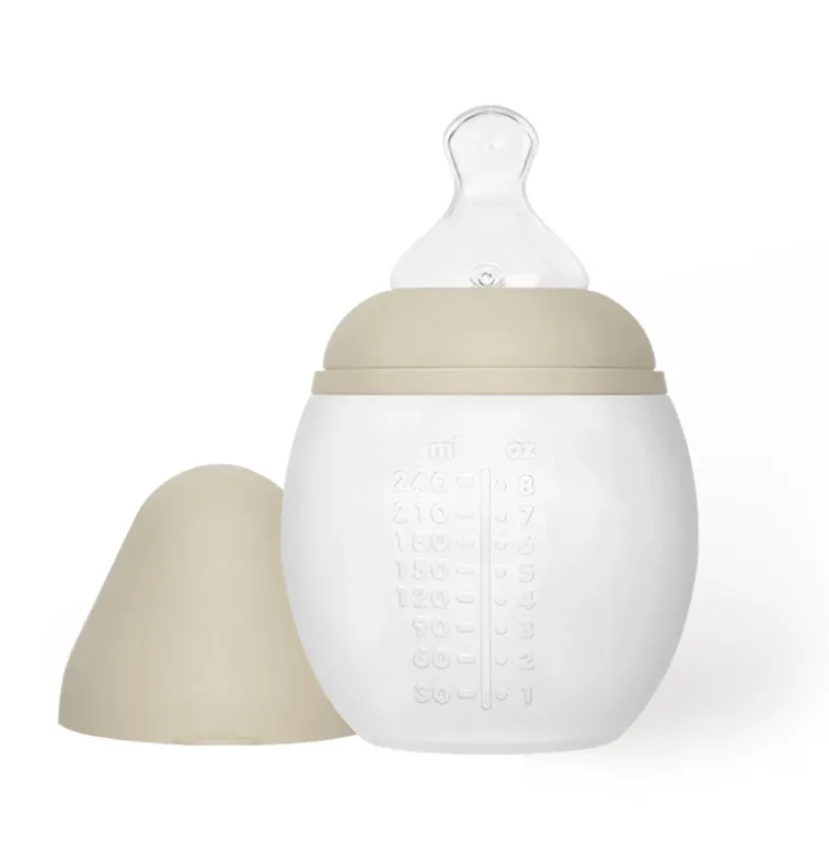 Biberon Anti-colique En Silicone BibRond 240ml Sand - Elhée