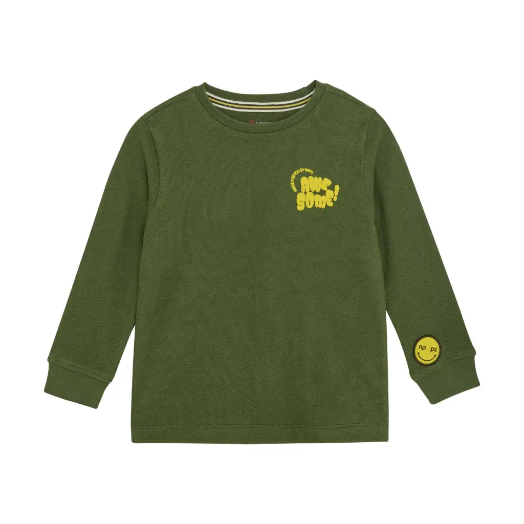 T-shirt Reed Long sleeve Bronze Green - Noppies