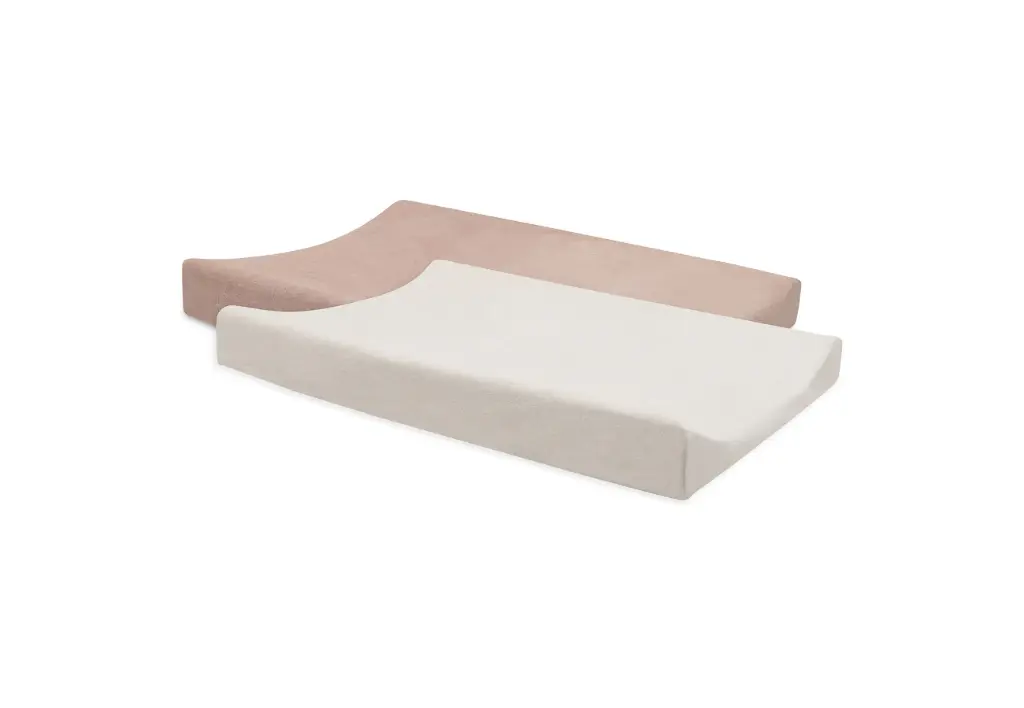 Housse matelas à langer éponge Duo Rose/Ivory 2 unités - Jollein