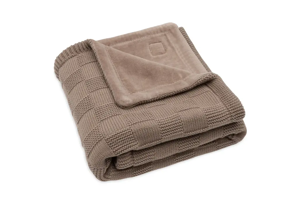 Couverture Box knit Milky Coffee Velvet GOTS 75x100 cm TOG1.5 - Jollein