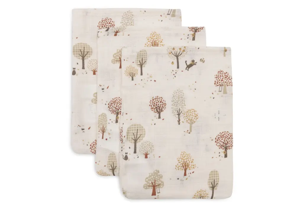 Gant de Toilette Gaze de Coton Tiny Park 3 unités - Jollein