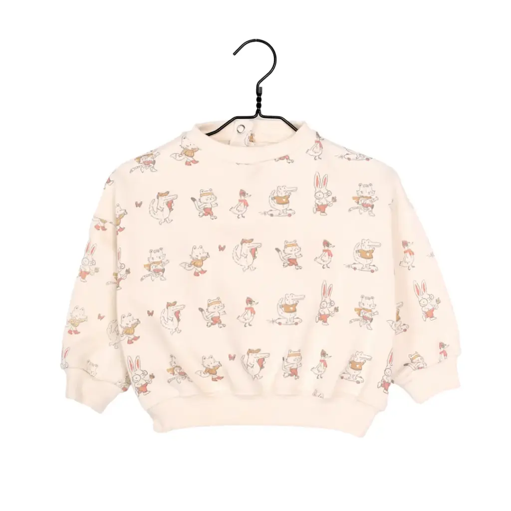 Sweat Soan en velours broderie "Pluie Rire" Tomette - Les Petites Choses