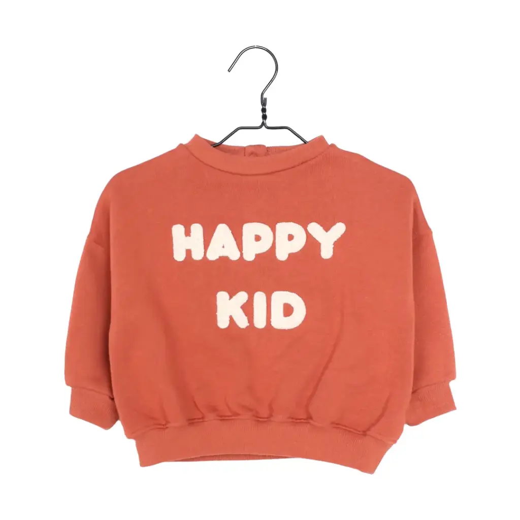Soan Sweatshirt with "Happy Kid" Embroidery Tomette - Les Petites Choses (9 months)