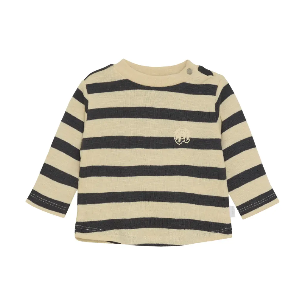Long Sleeve T-shirt Safa Stripe Pattern Wood Ash - Noppies (9 months)