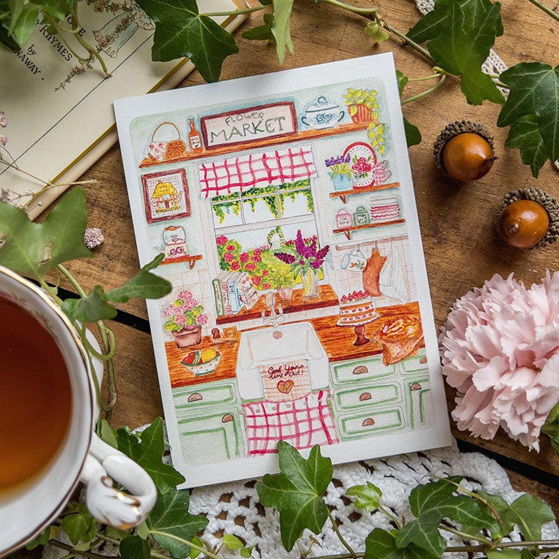 Carte postale Cuisine Printemps - Caro from Woodland
