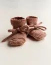 Merino Wool Booties Terracotta - Hvid