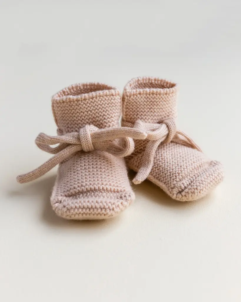 Chaussons en laine mérinos Apricot - Hvid (0-9 mois)