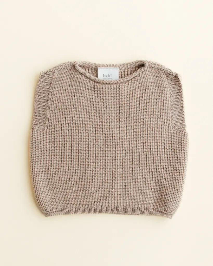 Cardigan sans manches Harvey en laine mérinos Sand - Hvid