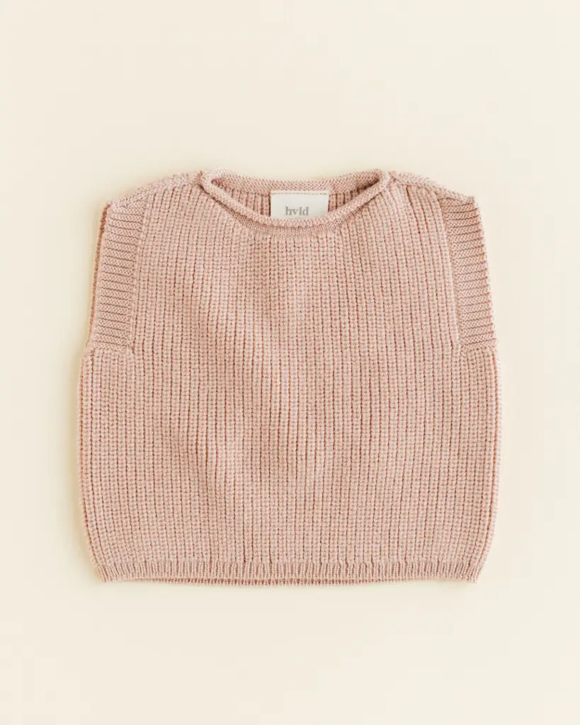 Cardigan sans manches Harvey en laine mérinos Apricot - Hvid