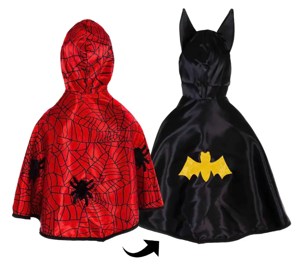 Cape réversible araignée/chauve-souris - Great Pretenders (2-3 ans)