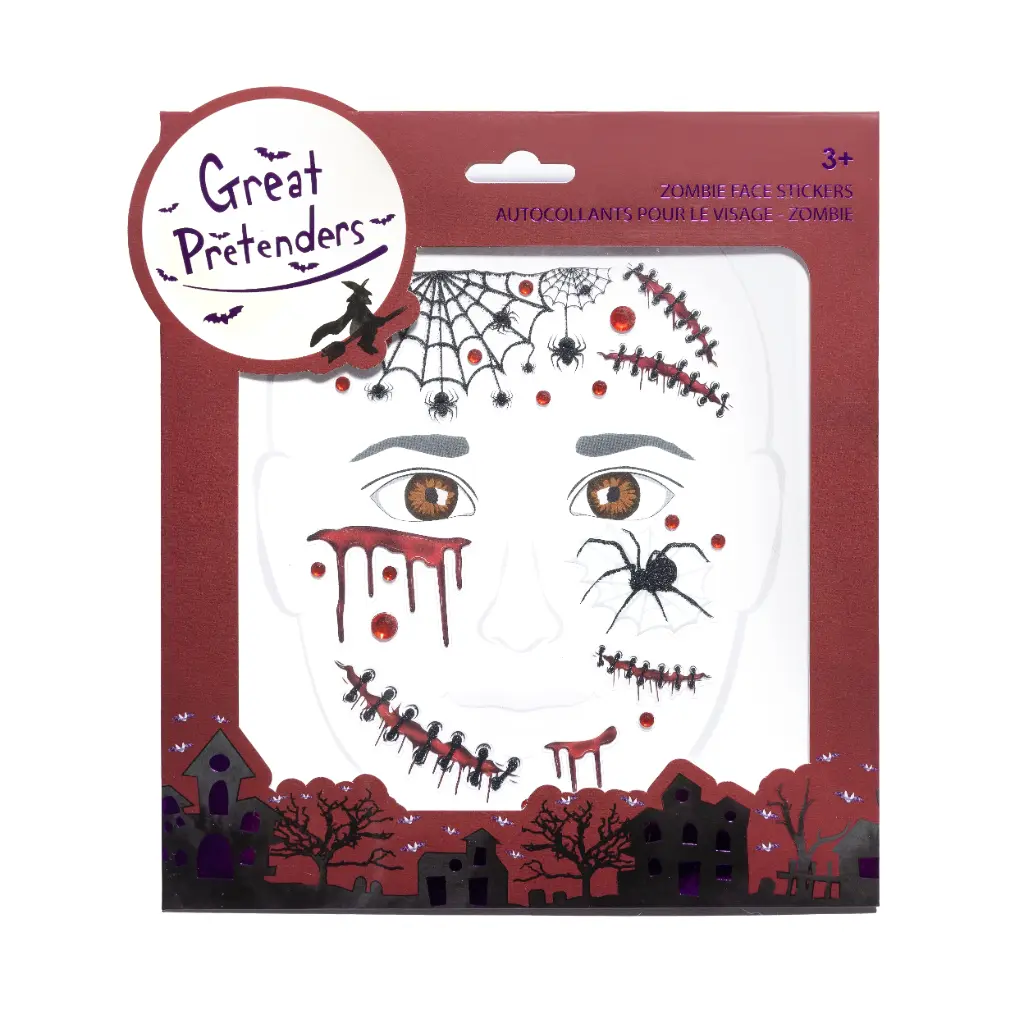 Face Stickers Zombie Theme - Great Pretenders