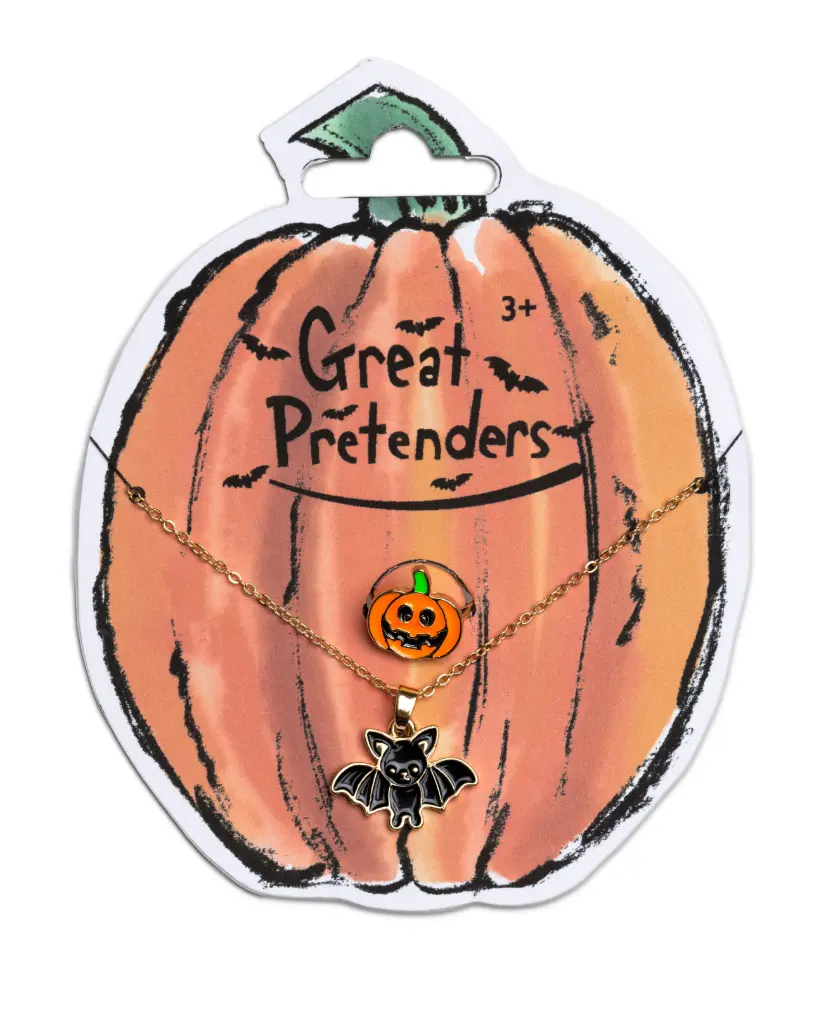 Collier Chauve-souris avec bague Citrouille GREAT PRETENDERS