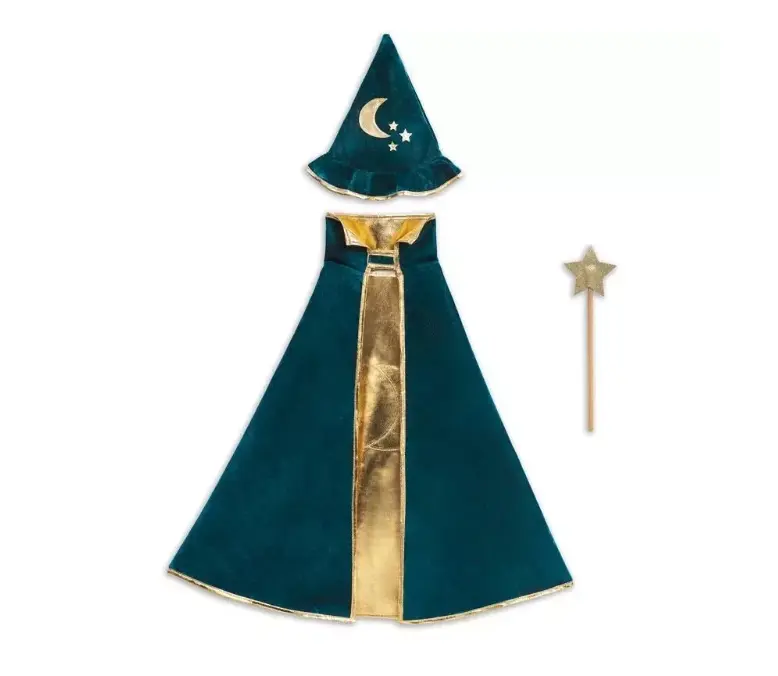 Wizard Costume with Hat and Magic Wand Midnight Blue - Ratatam