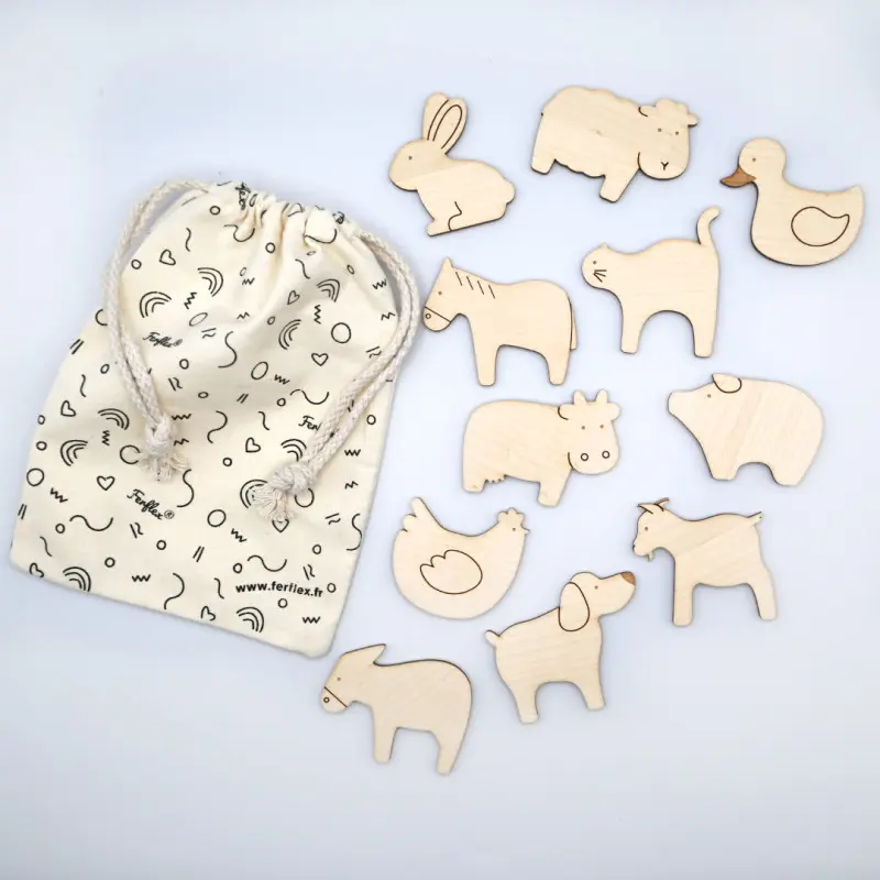 Jeu magnétique en bois Les animaux de la ferme - Ferflex