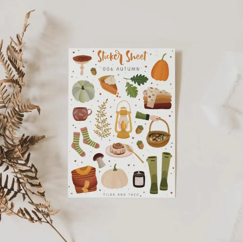 Stickervel Herfst - Tilda & Theo