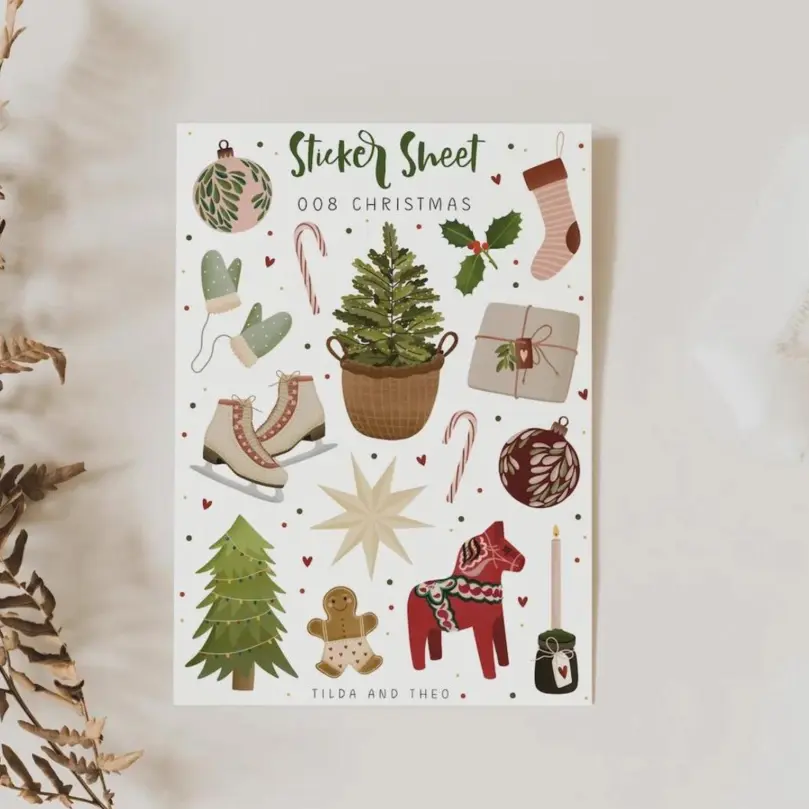 Christmas Sticker Sheet - Tilda & Theo